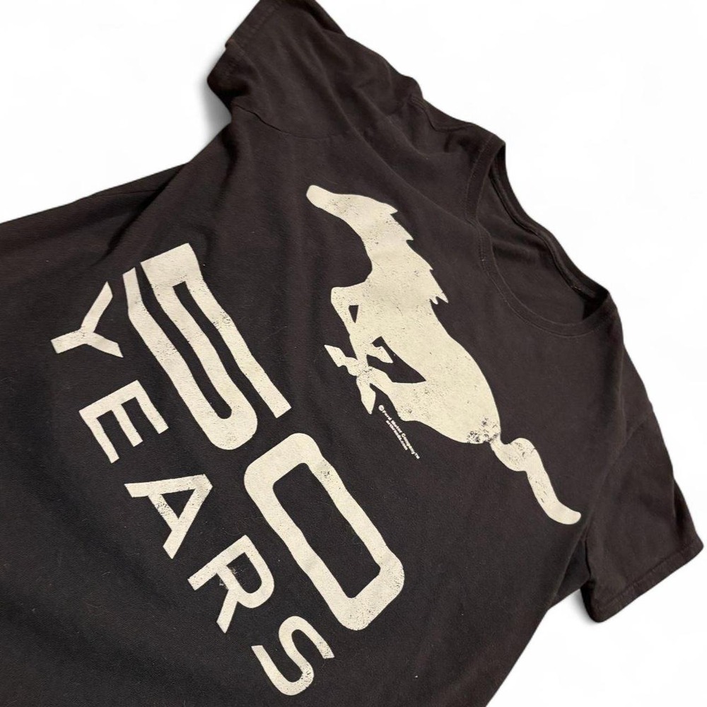 Ford Mustang 50 Years Graphic T-Shirt Black Mens Crew Neck Short Sleeve Tee
